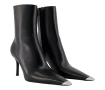 Women's Ankle Boot Black Calfskin Heels