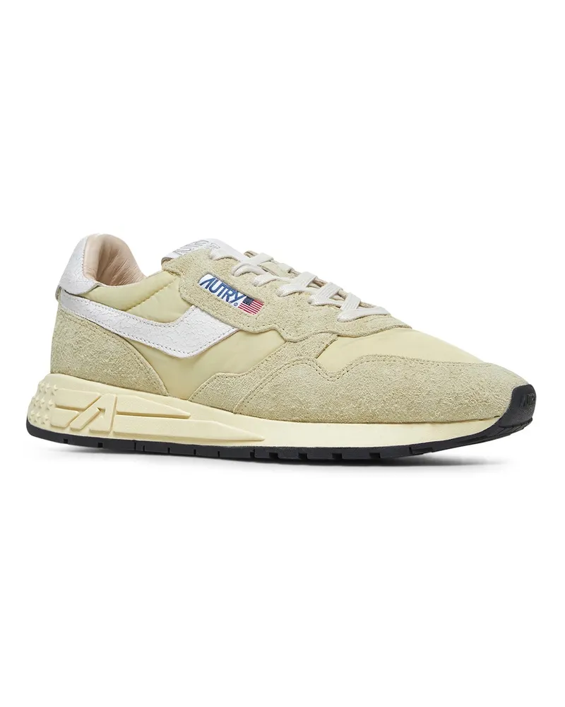AUTRY Men's Sneakers Reelwind Low White Nylon Trainers Beige