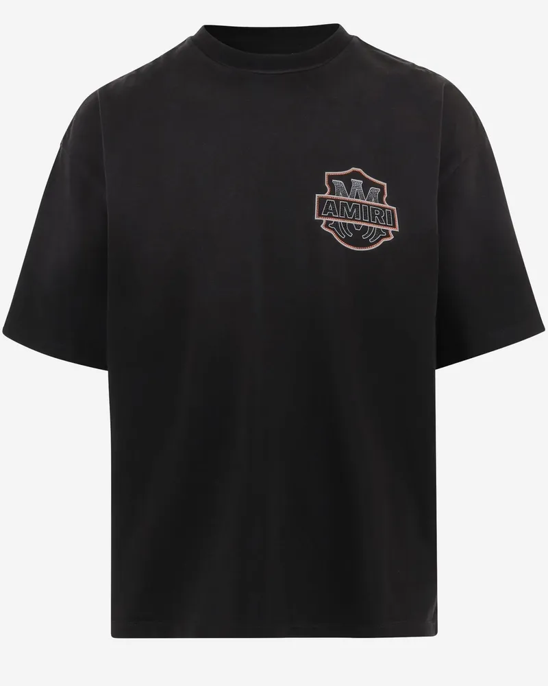 Amiri Logo-Printed Cotton T-Shirt — Black Black
