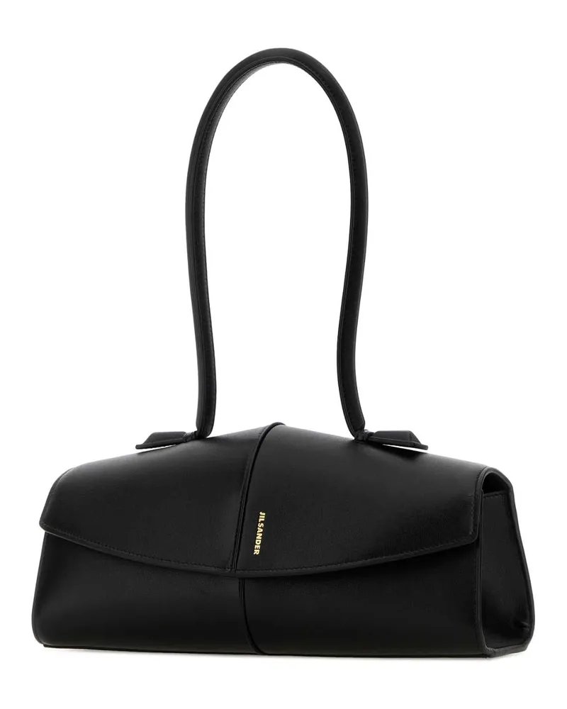 Jil Sander Women's Black Leather Linea Shoulder Bag Borse A Mano Black