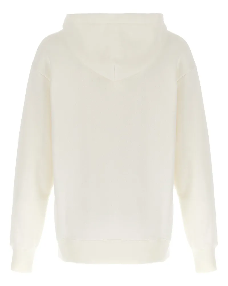 Valentino Garavani Logo-Print Brushed Cotton Hoodie — Cream Cream