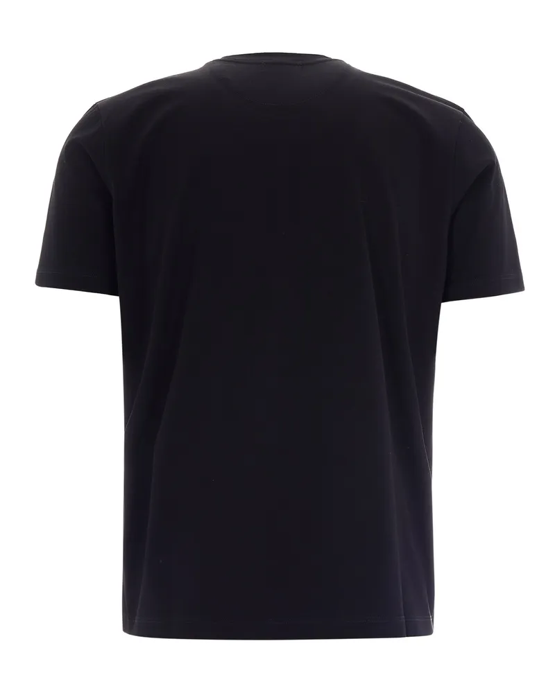 Paul & Shark Men's T-Shirt Jersey Shark Embroidery Black Cotton T-Shirts And Polos Black