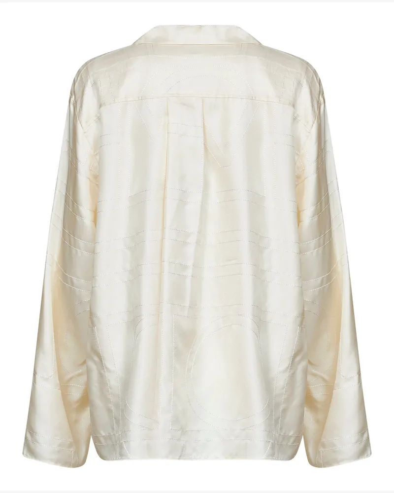 Totême Women's Pyjama Shirt Silk Ivory White