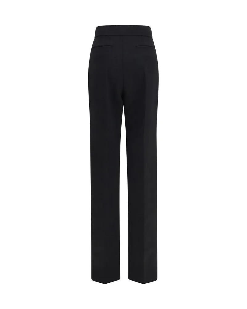 Valentino Garavani Women's Black Wool Oves Aries Flared Pants Black
