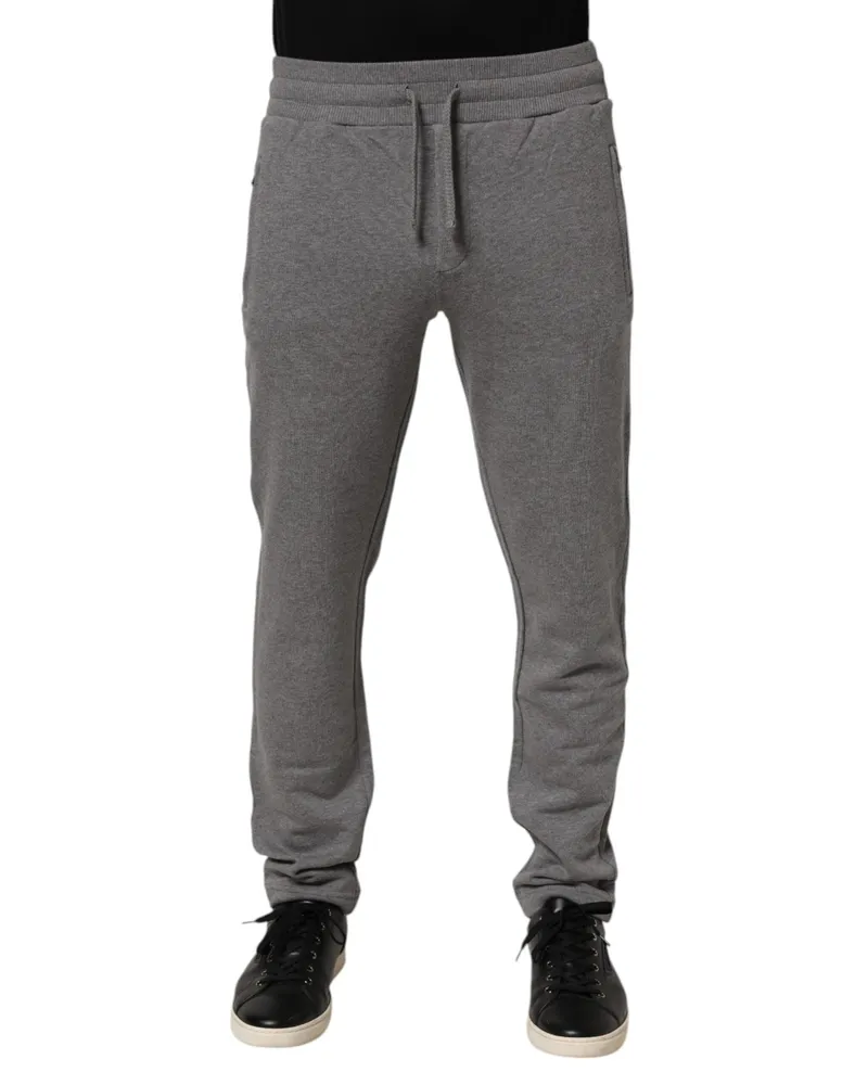 Dolce & Gabbana Men's Cotton Jogger Sweatpants Trouser Gray Gray
