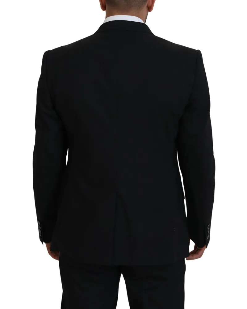 Dolce & Gabbana Men's Black Wool Stretch Slim Fit Jacket Blazer Clothing Black