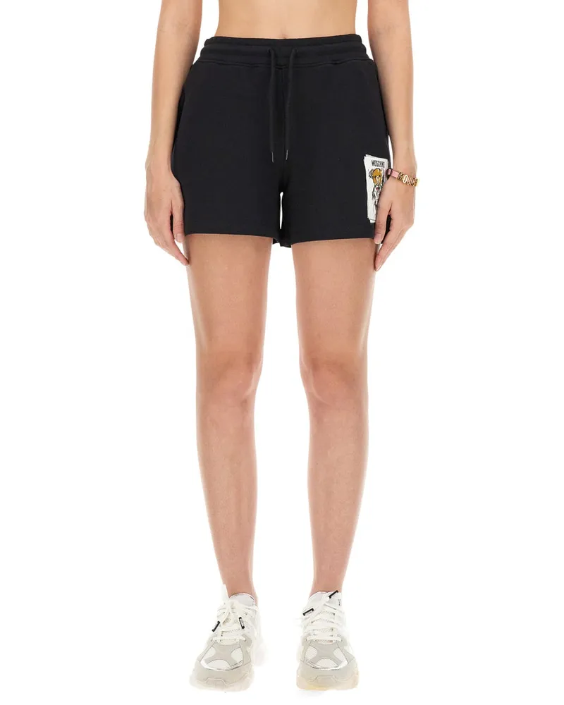 Moschino Cotton Sweatshirt Bermuda Shorts — Black Black