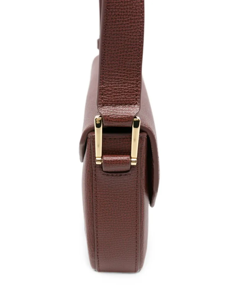 Emporio Armani Textured Leather Crossbody Bag — Brown Brown
