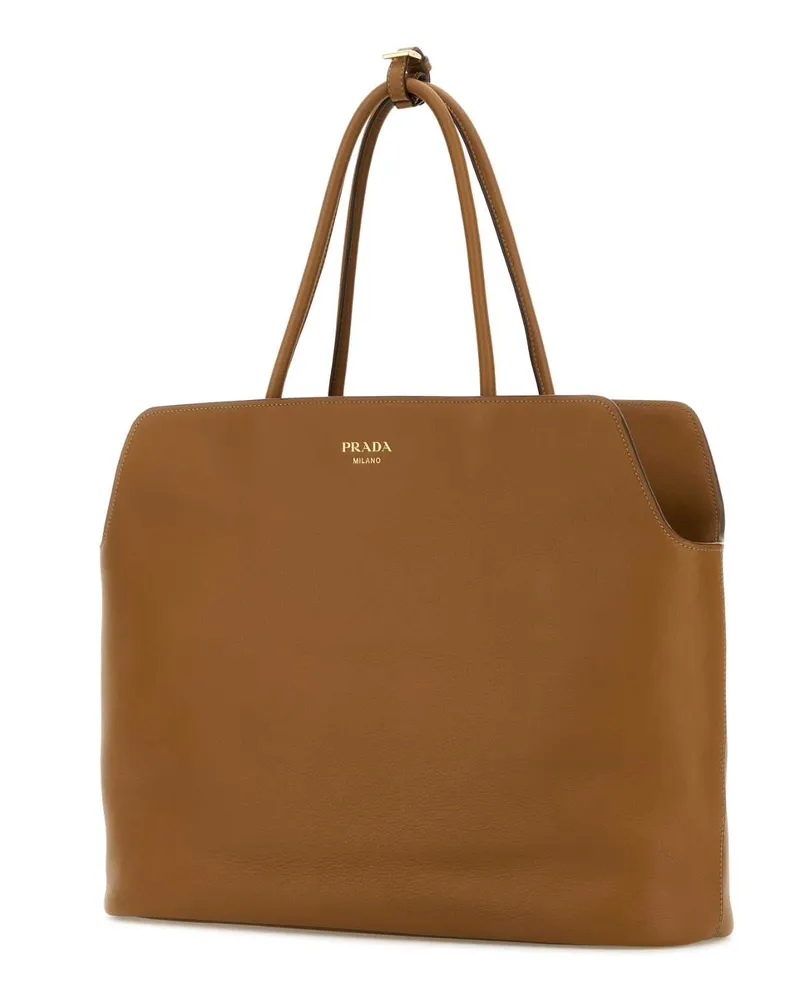 Prada Women's Caramel Leather Shopping Bag Caramel0 Borse A Mano Brown