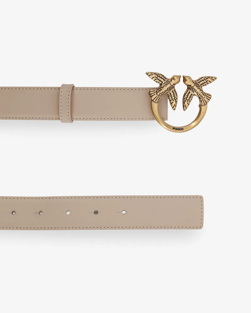 Pinko Women's Leather Belt Beige Beige