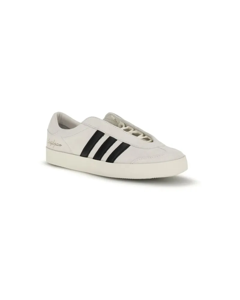 Y-3 Men's Beige Calf Leather Bos Taurus Low Top Sneakers Beige