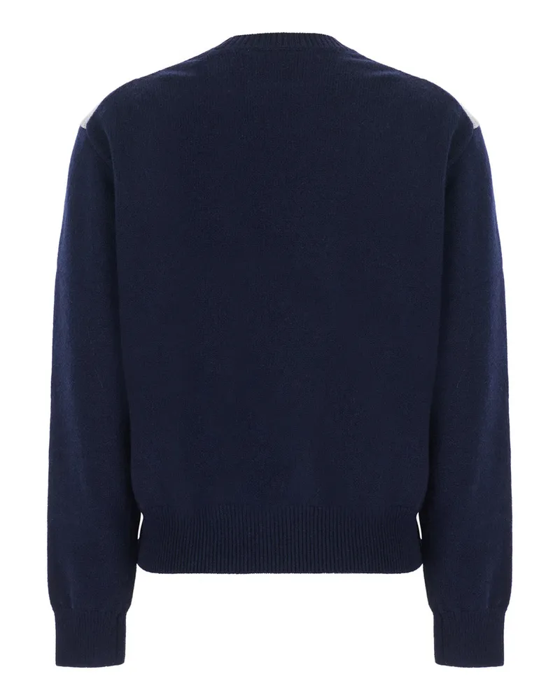 Dunst Argyle Crewneck Sweater — Blue Blue