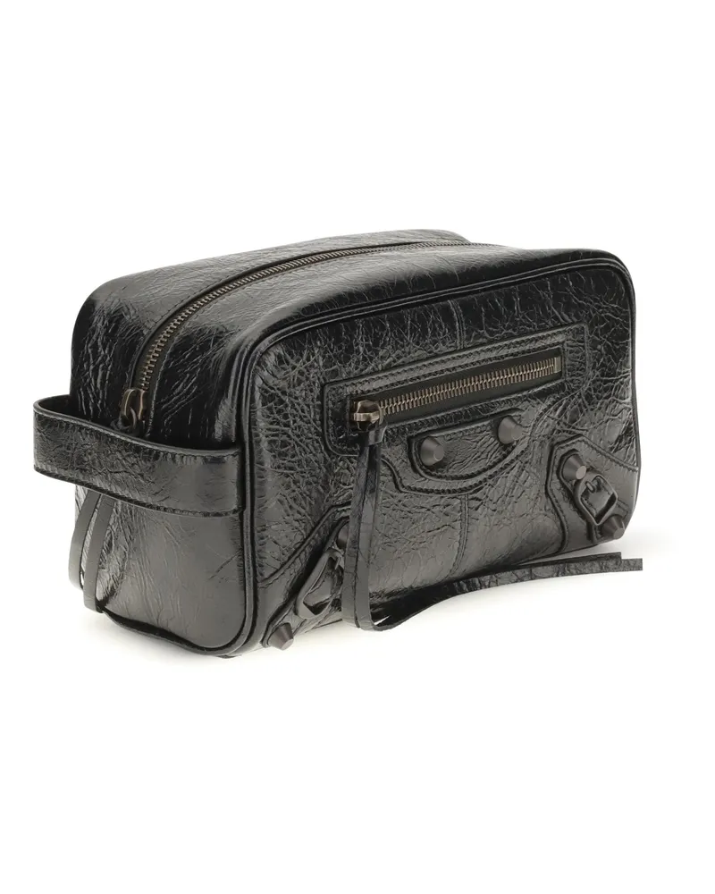 Balenciaga Men's Le City Beauty Case Black Lamb Ovis Aries Cases Black