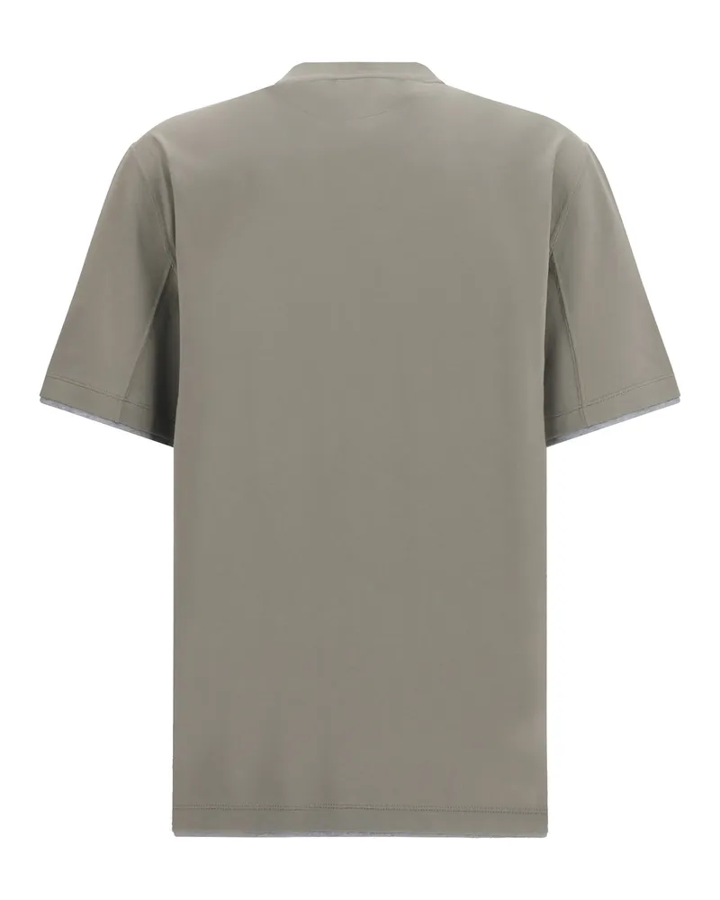 Brunello Cucinelli Cotton Crew-Neck T-Shirt — Green Military