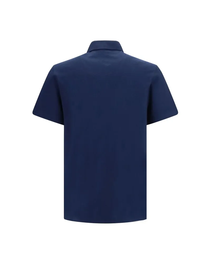 Valentino Garavani Men Blue Cotton Polo Shirt Navy