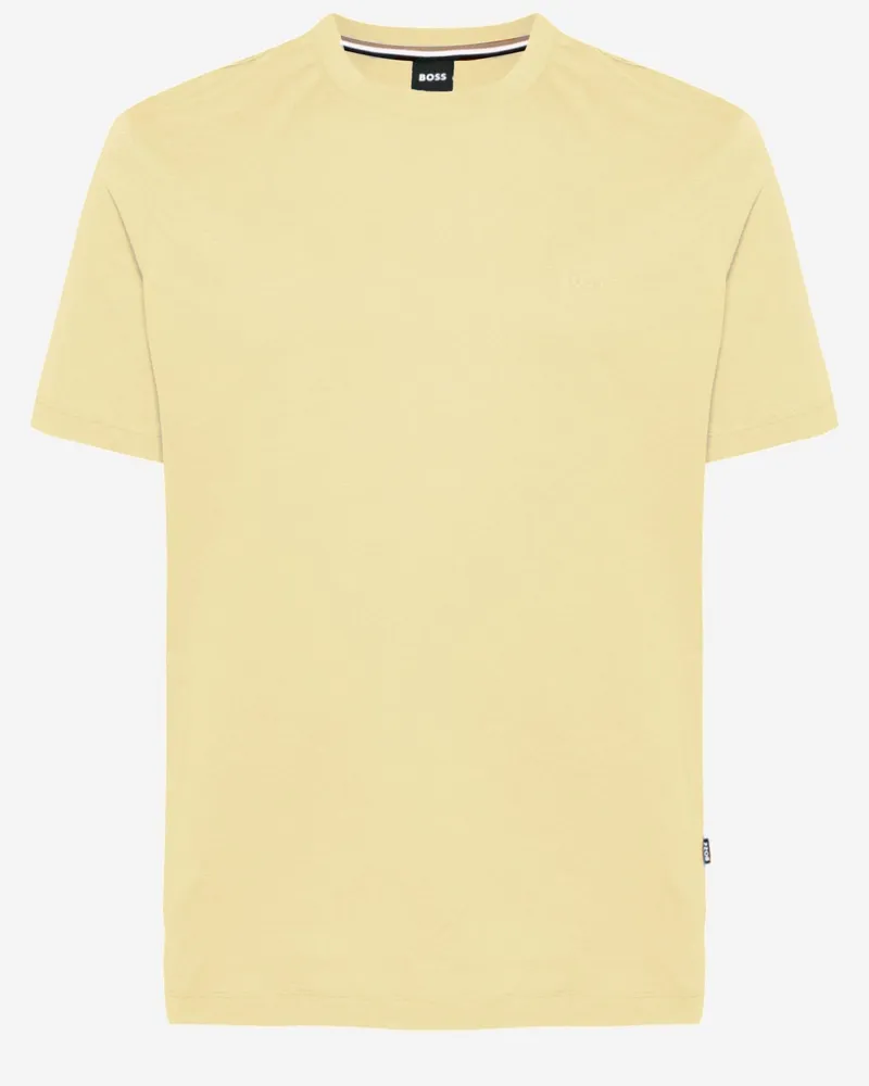 HUGO BOSS Men's Cotton T-Shirt Light Yellow T-Shirts And Polos Yellow
