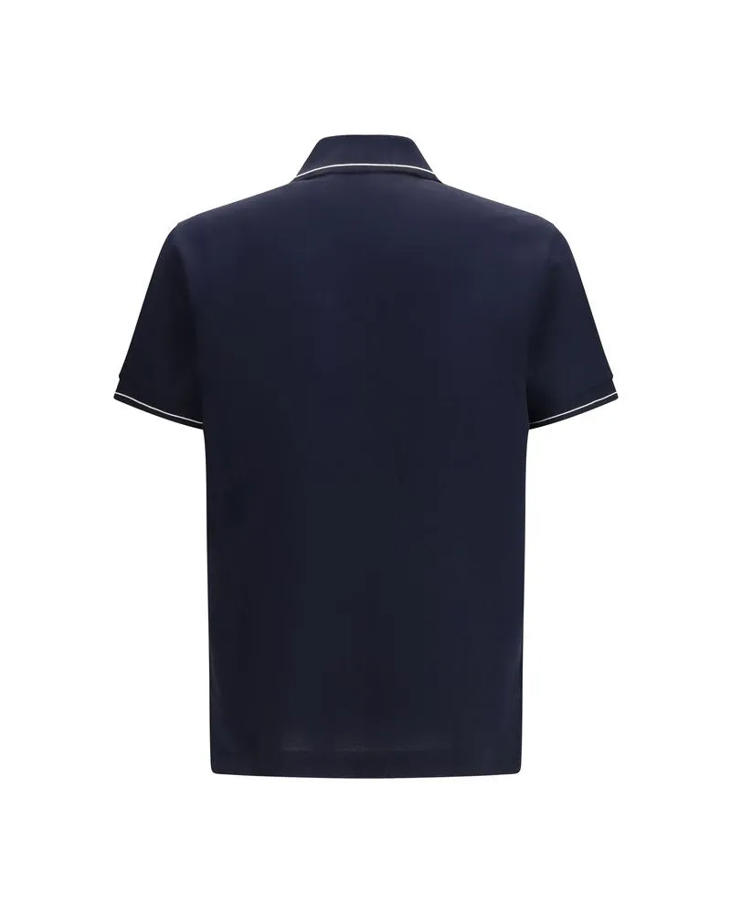 Ferragamo Men Blue Cotton Polo Shirt Navy