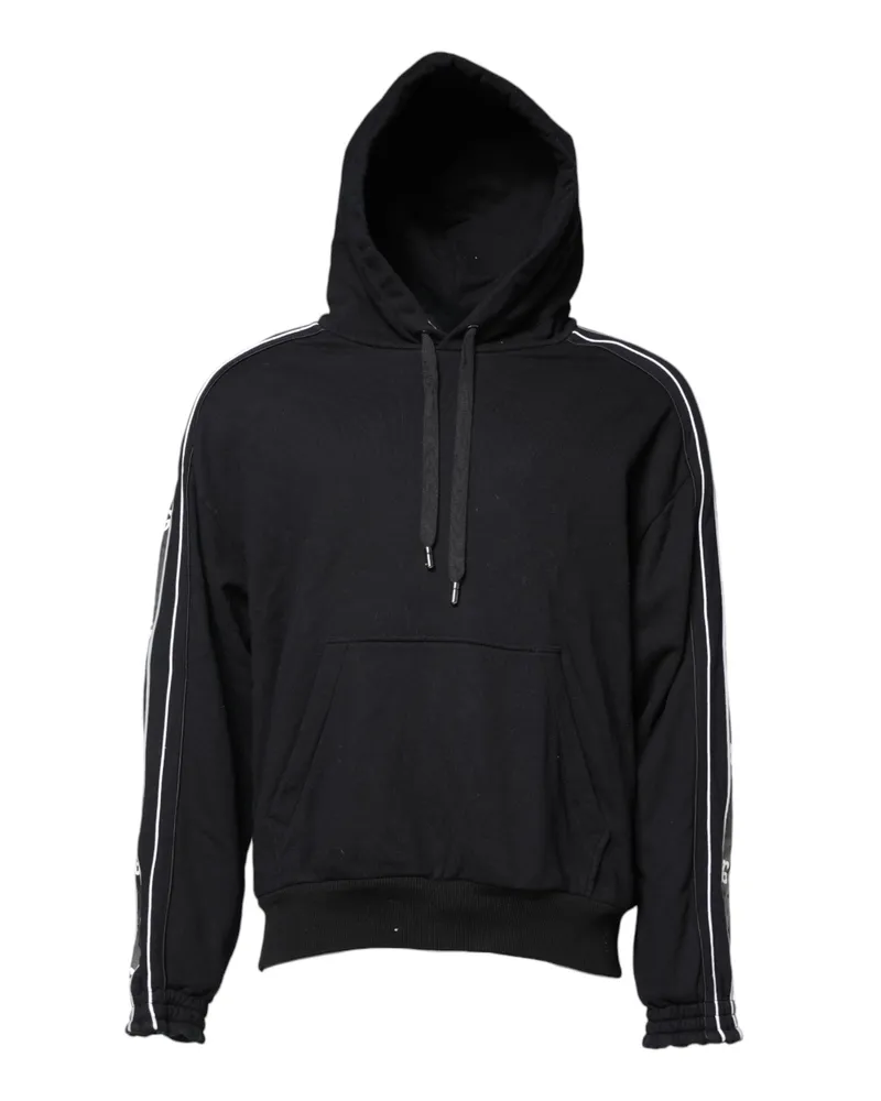 Dolce & Gabbana Men's Black Cotton Logo Hooded Sweatshirt Sweater Clothing Black