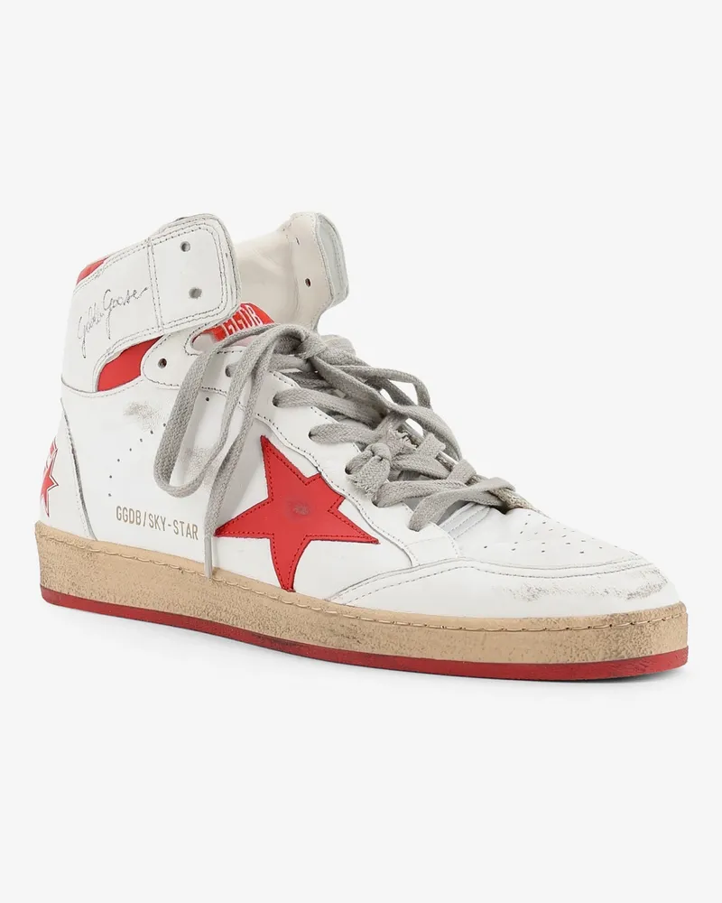 Golden Goose Men's Sneakers Sky Star White Leather Trainers White