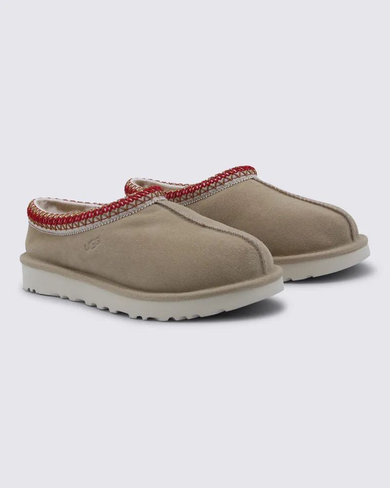 UGG Women's Suede With Knit Cuff Mule Beige Tex Beige