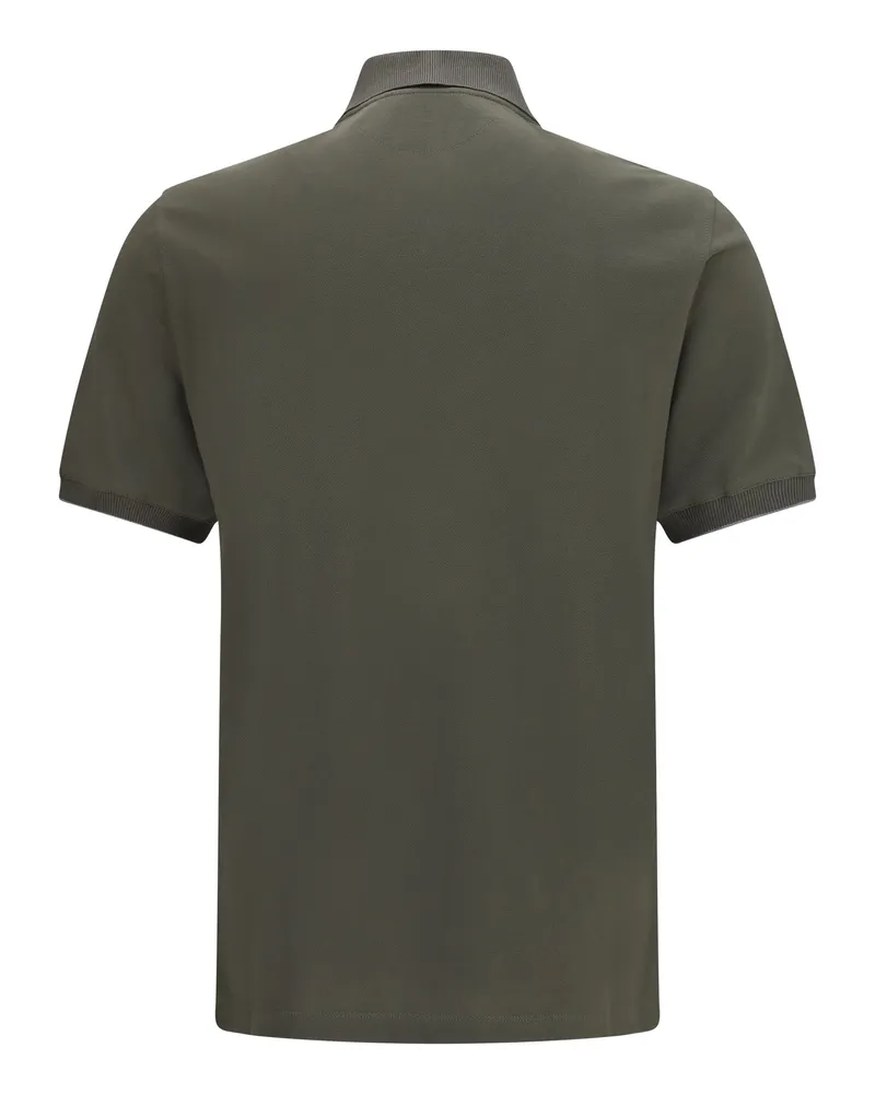 Brunello Cucinelli Men's Cotton Polo Army Washed+grigio Shirts T-shirts And Polos Gray
