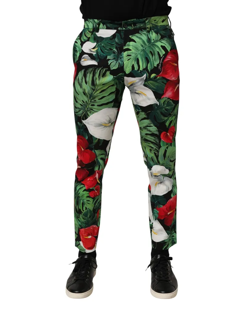 Dolce & Gabbana Floral Print Cotton Chino — Multicolor Multicolor