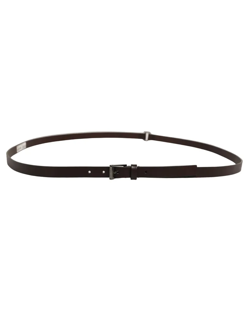 Dolce & Gabbana Leather Metal Buckle Belt — Brown Brown