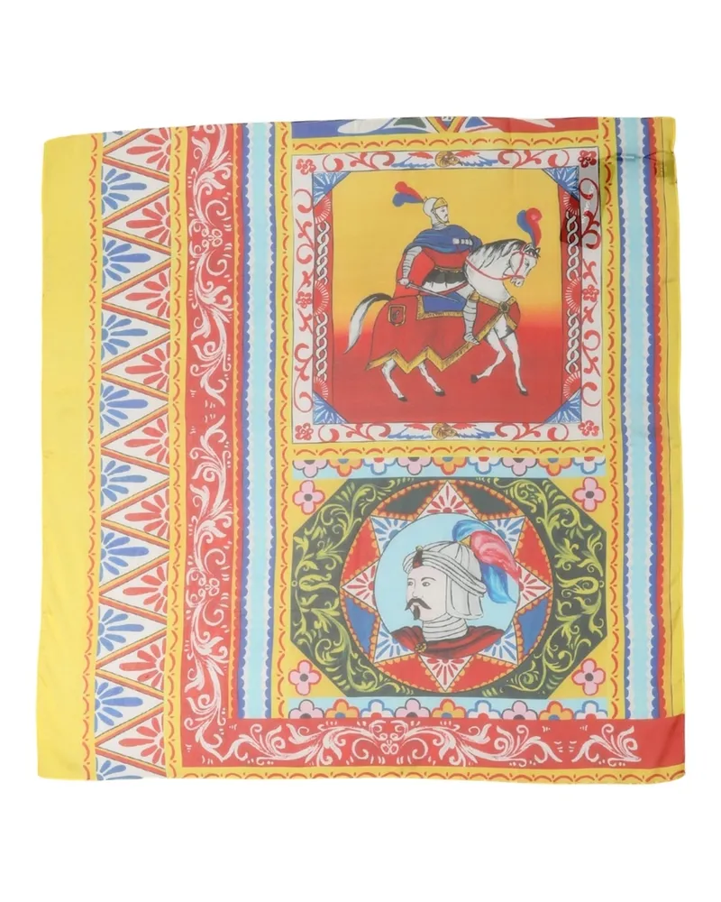Dolce & Gabbana Silk Printed Square Foulard Scarf — Multicolor Multicolor