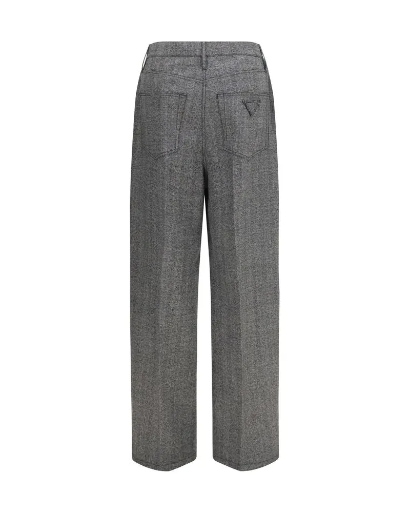 Prada Wool Mouliné Trousers — Gray Gray