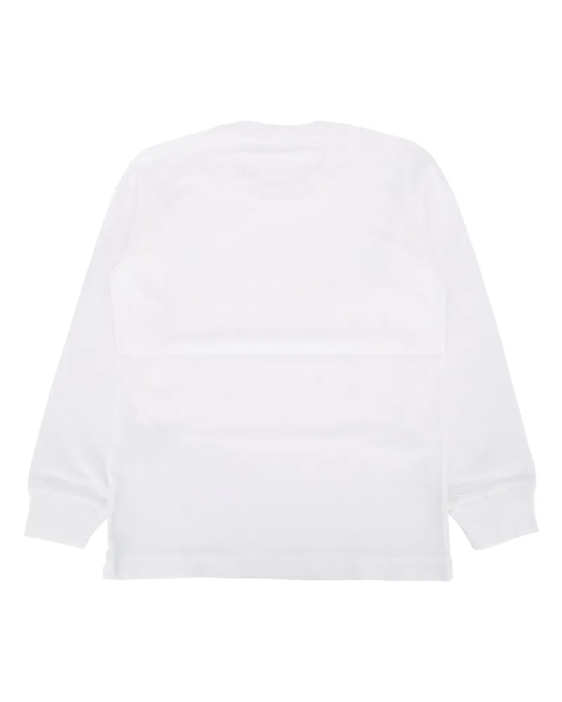 Stone Island Boys' Ls T-Shirt White Capo: Cotone T-shirts And Polos White