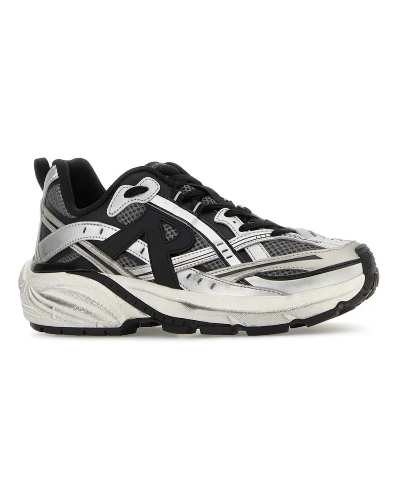 REPRESENT Men's Multicolor Mesh And Rubber Storm Runner Sneakers Silver-Black Mesh. Tpu Synthetic Overlays Silver/black Silver