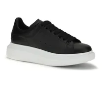 Leather Platform Sneaker — Black
