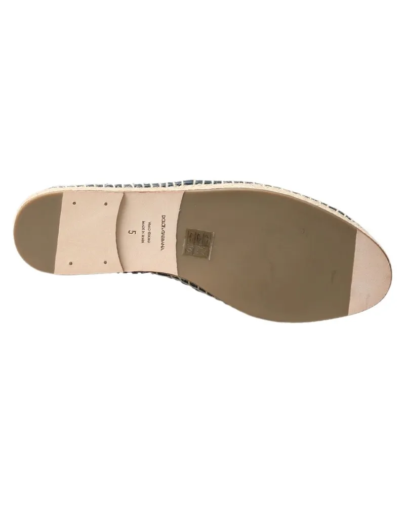 Dolce & Gabbana Men's Blue Gray Leather Buffalo Espadrille Shoes Blue