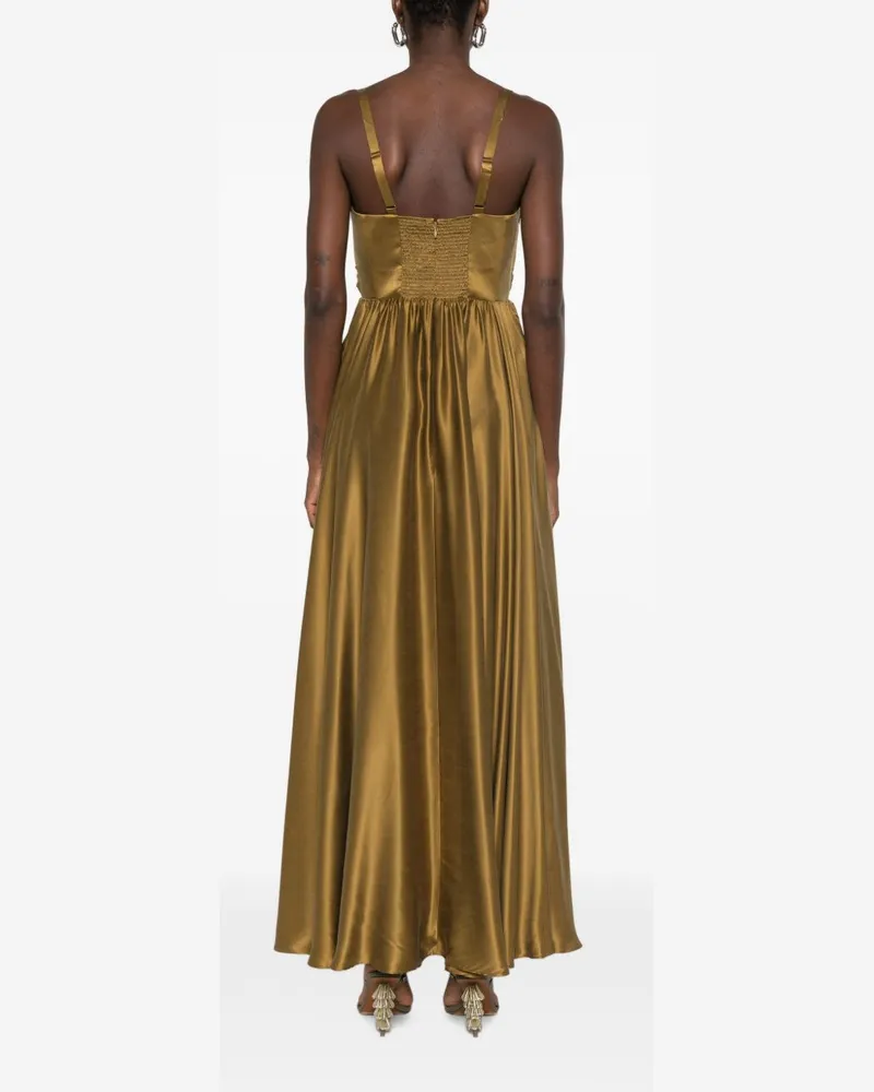 Zimmermann Silk Draped Dress — Gold Gold