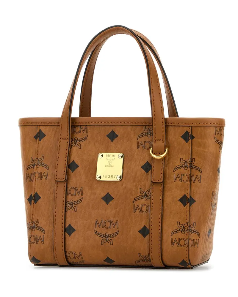 MCM Women's Printed Canvas Toni Handbag Cognac Borse A Mano Bag Cognac