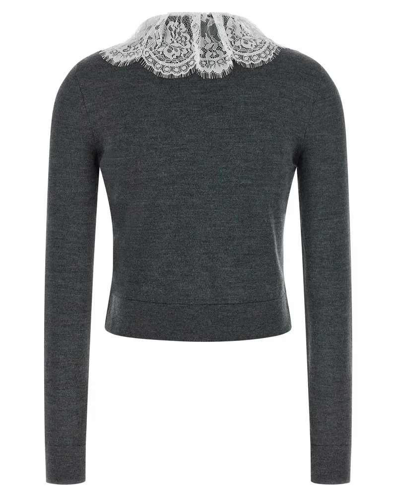 Self-Portrait Women's Gray Wool Cardigan Clothing Gray