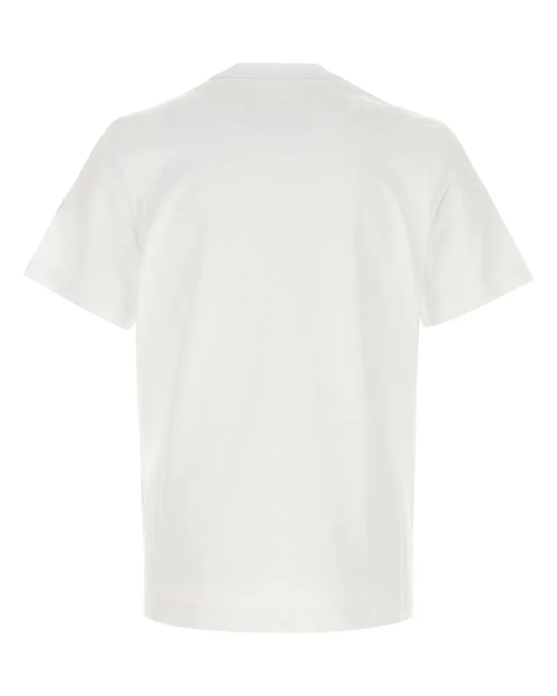 Moncler Men White Cotton T-Shirt Exterior Exterior: T-shirts And Polos White