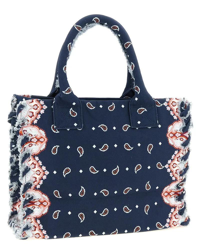 Pinko Bandana Beach Print Canvas Tote Bag — Navy Navy