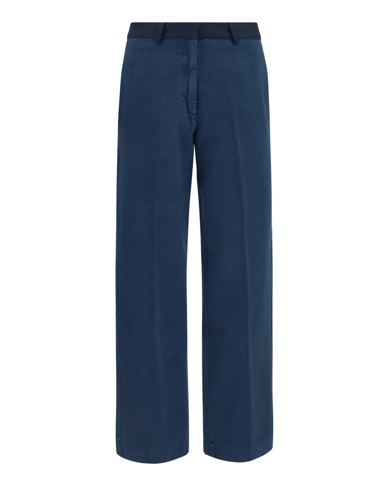 forte_forte Women's Chino Pants Cotton Midnight Blue Trousers Navy