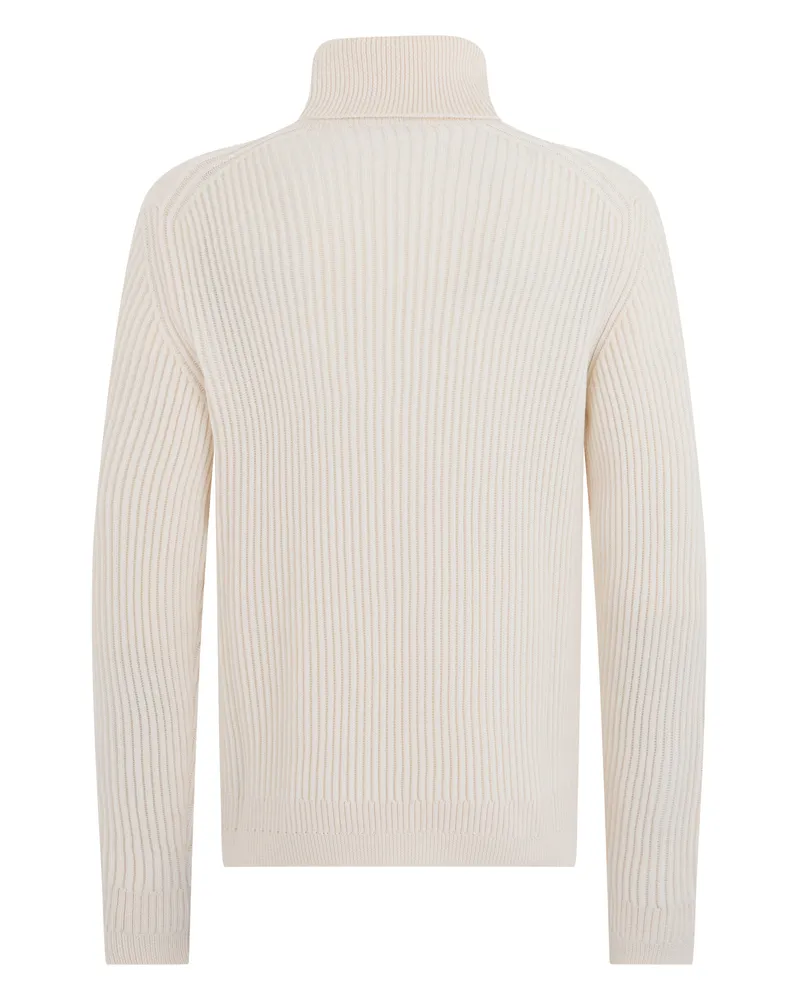 Slowear Men's Turtleneck Sweater Latte Virgin Wool Beige