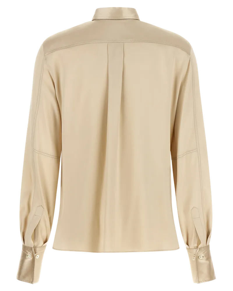Brunello Cucinelli Women's Beige Silk Blouse Beige