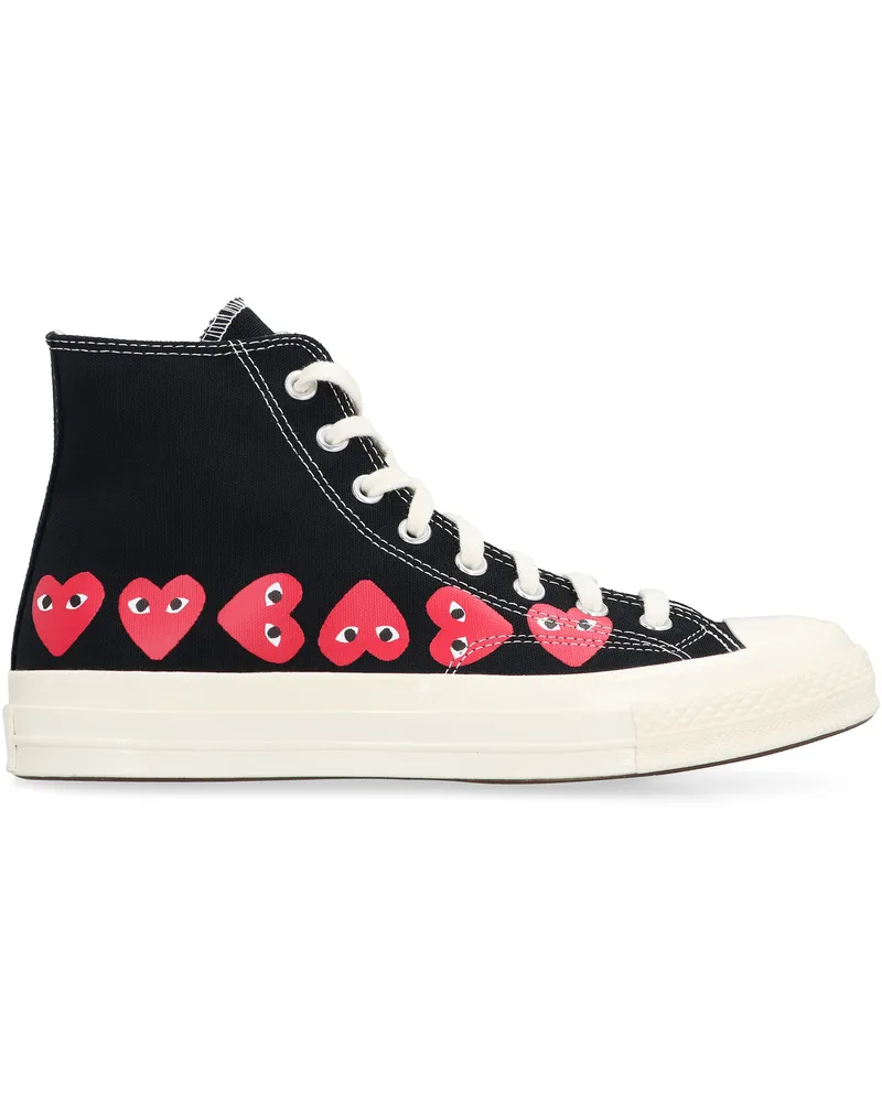 Comme des Garçons Men's Converse X  Chuck 70 High-Top Sneakers Black Rubber Trainers Black