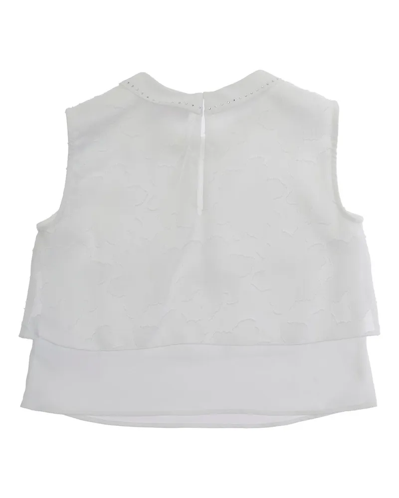 Monnalisa Girls Ruffled Top White Polyester Tops White