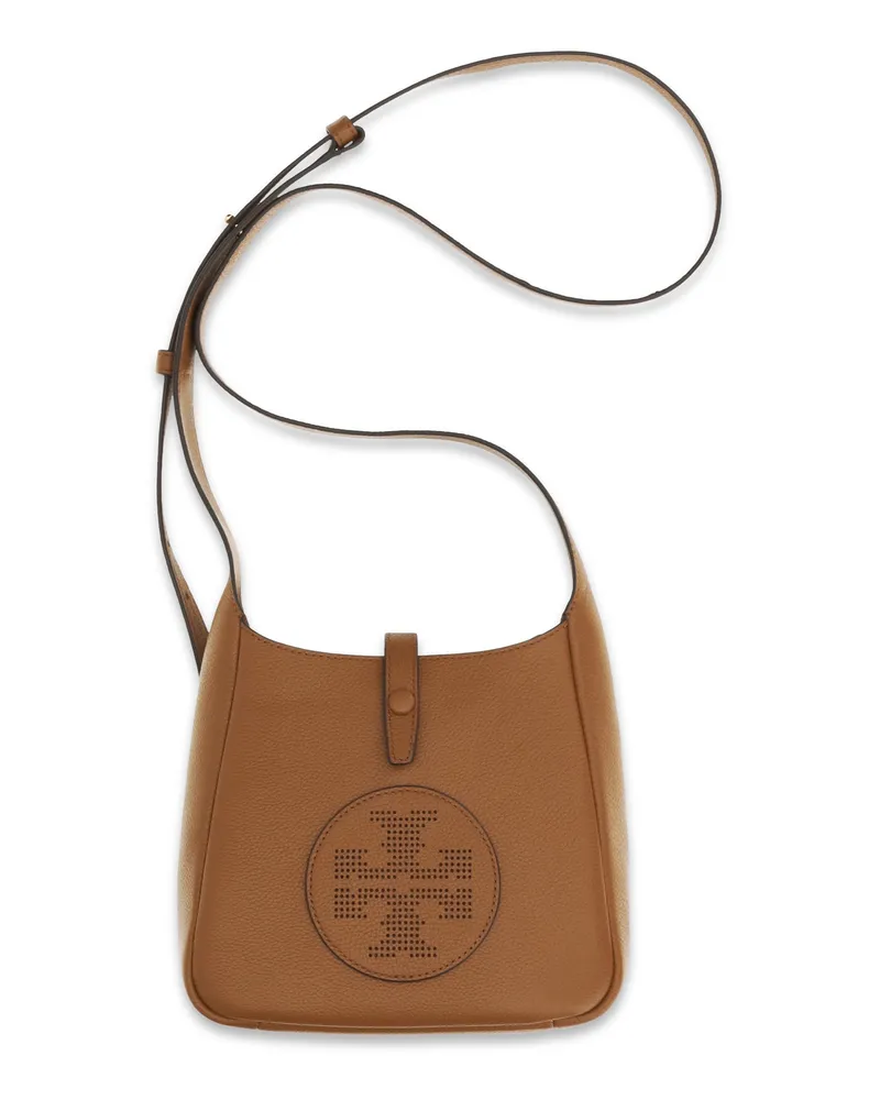 Tory Burch Women's Crossbody Bag Miller Swing Aged Tan Calf Leather Shoulder Brown