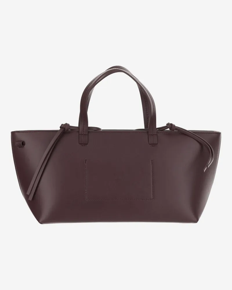 Jil Sander Women's Small Bateau Tote Bag Bordeaux Calfskin Satchels & Cross Body Burgundy