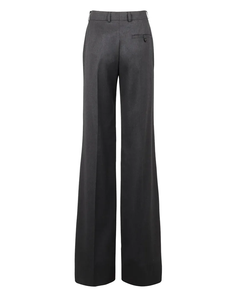 Stella McCartney Women's Trousers Flared Wool Ash Grey Wide-Leg Gray