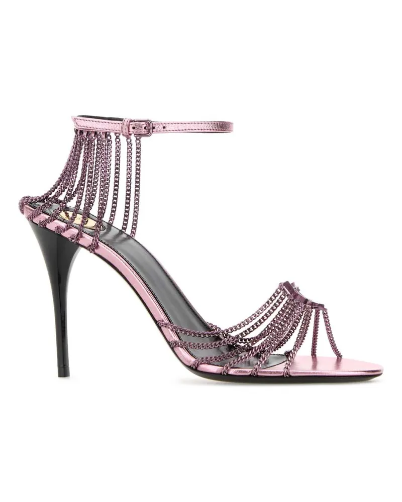 Saint Laurent Women's Lilac Metal Babylone Sandals Metalbubblemetalb Sandali Pink