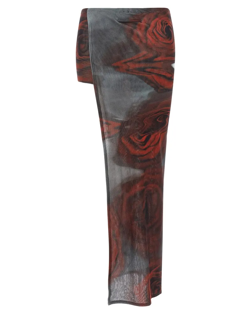 Jean Paul Gaultier Red Blurry Roses Print Skort — Red Red