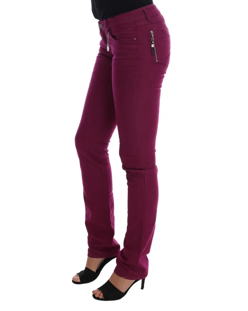 CoSTUME NATIONAL Women's Purple Cotton Stretch Slim Denim Jeans Clothing Purple
