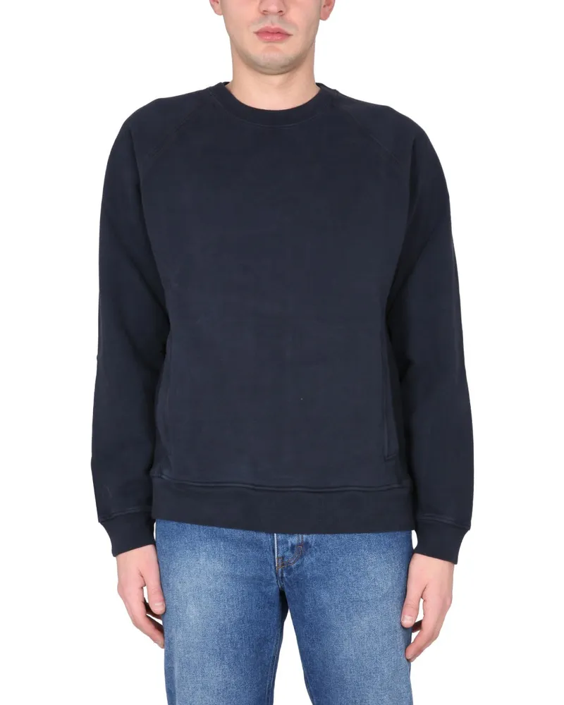 Ten c Cotton Crewneck Sweatshirt — Blue Blue